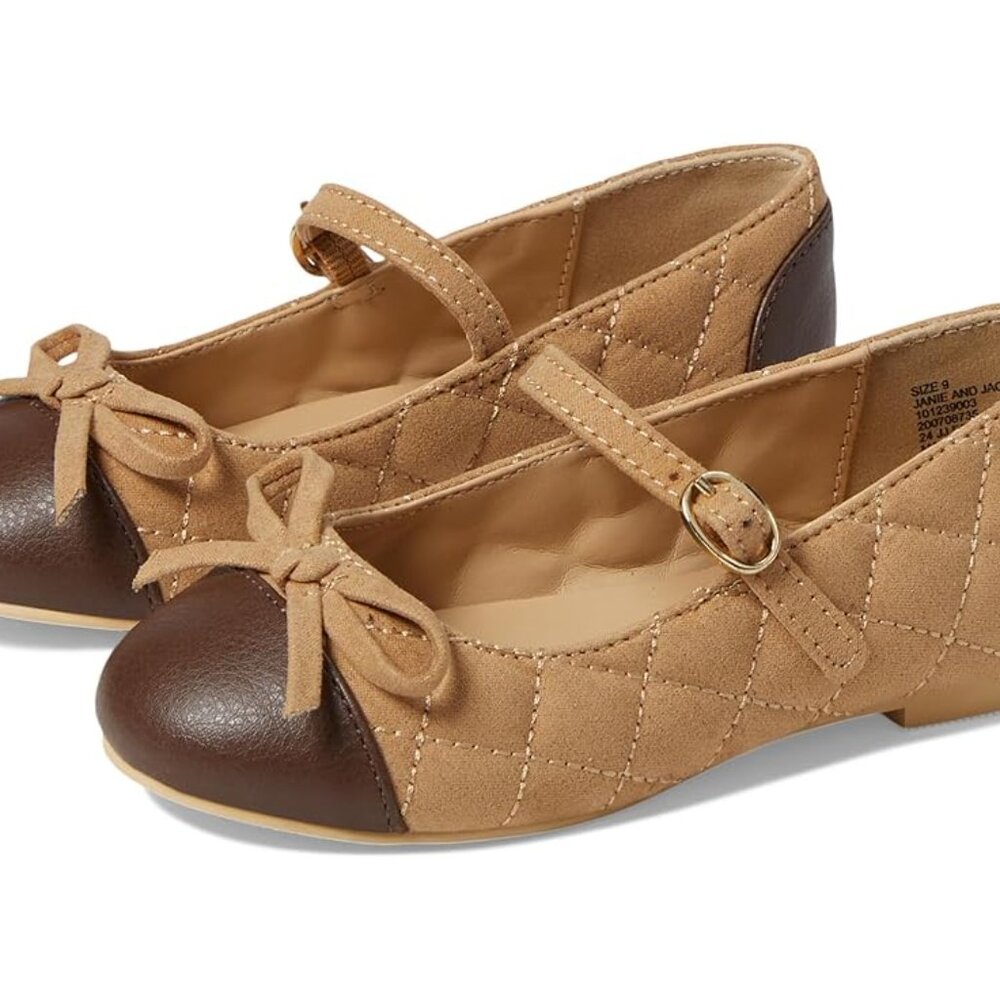 Janie and Jack Quilted Cap Toe Ballet Flat Sz 3k